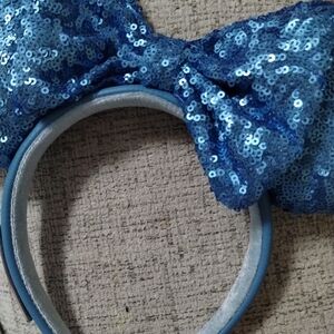 Loungefly Shimmering Blue Sequin Bow Headband